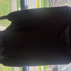 She + Sky Women's Black Ribbed Crewneck Sweater